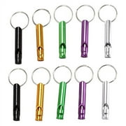 Cheers.US 10Pcs Extra Loud Emergency Whistle Keychain Camping Survival Whistle, Aluminum Alloy Whistle Key Chain for Camping Hiking Hunting Outdoors Sports